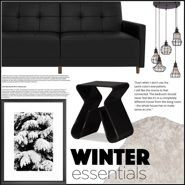 Black sofa winter decoration