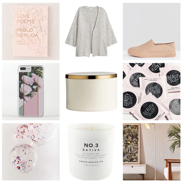 Grey and pink aesthetic moodboard