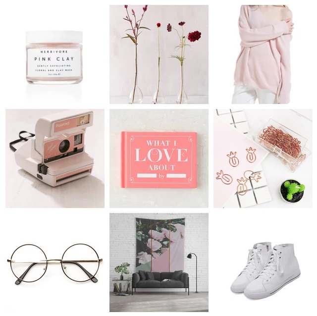 Pastel pink aesthetic moodboard for spring
