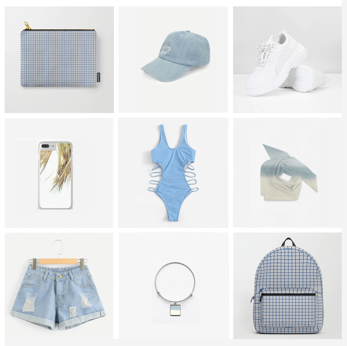 Baby blue summer accessories