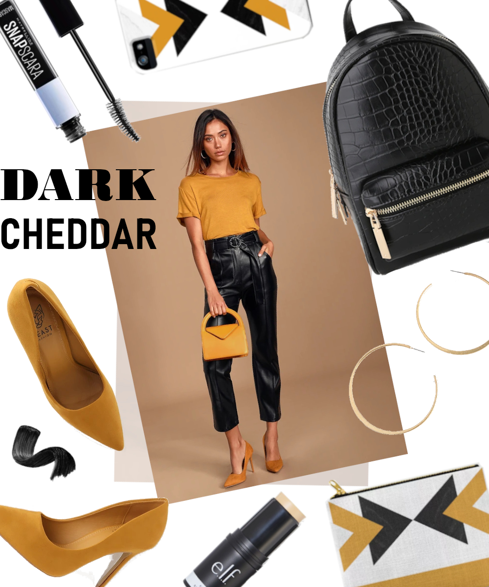 OOTD Dark cheddar vs black leather