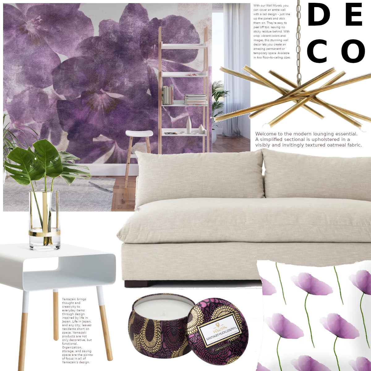 Purple living room decor ideas
