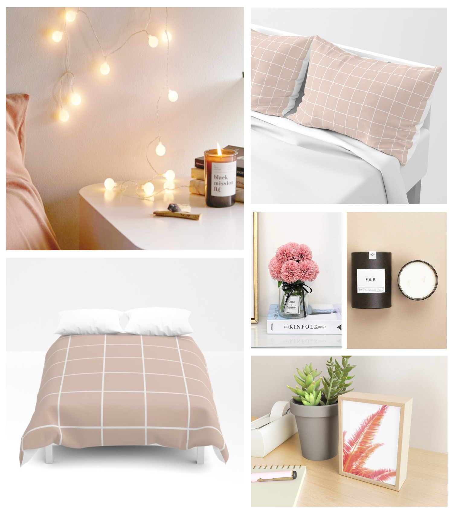 Dusty pink decor and bedding