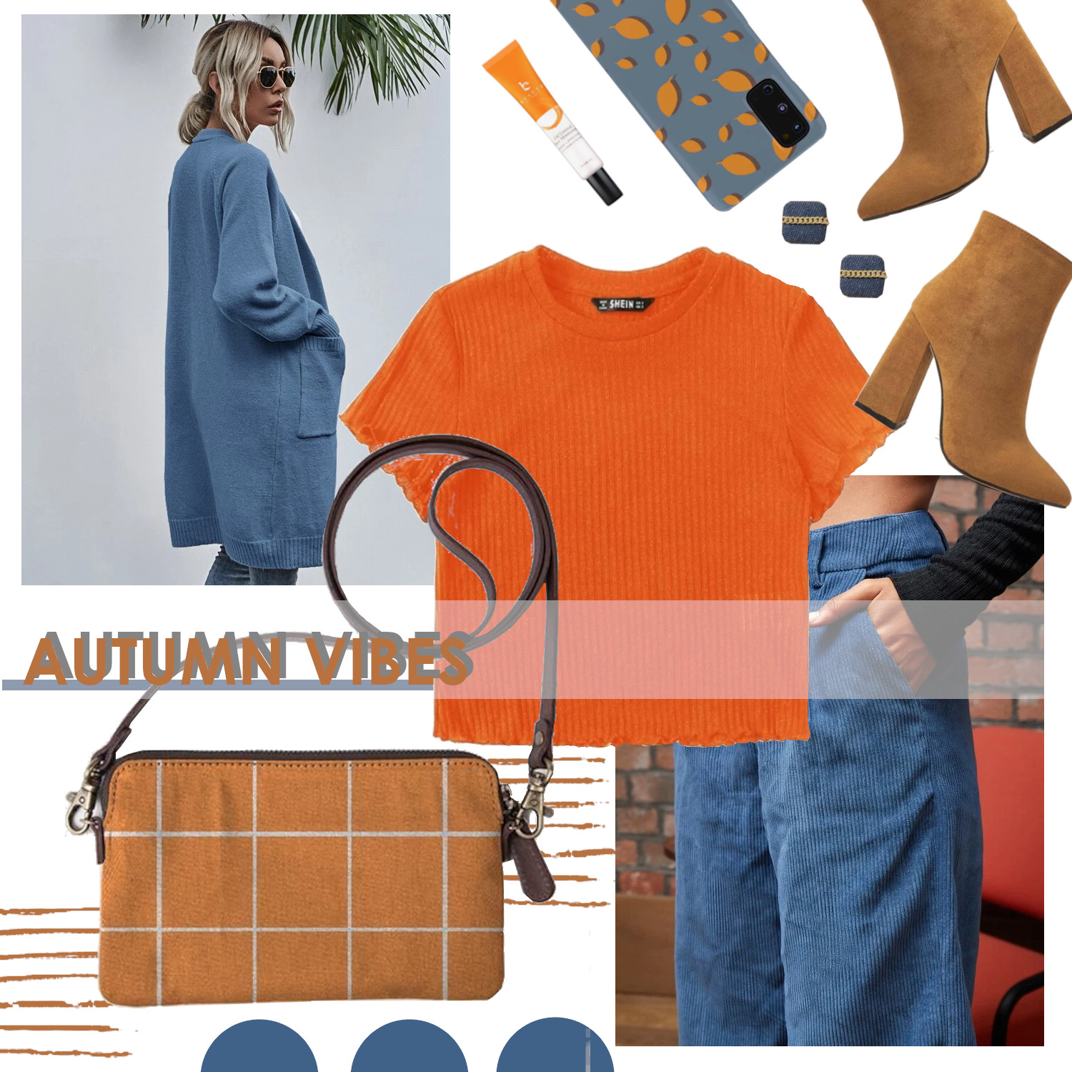 OOTD Blue vs orange autumn vibes  fashion layout by Joanna_ARTbyJWP |  findawaybyjwp.com